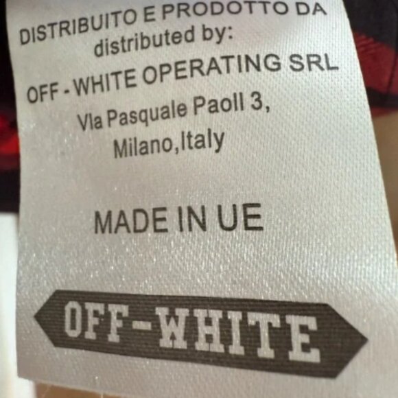 Off-White Red and Black Flannel Large - Picture 6 of 6